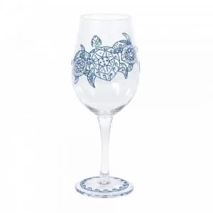 Green Sea Turtle Wine Glass