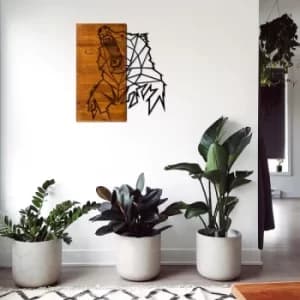 Ayi 1 Walnut Black Decorative Wooden Wall Accessory