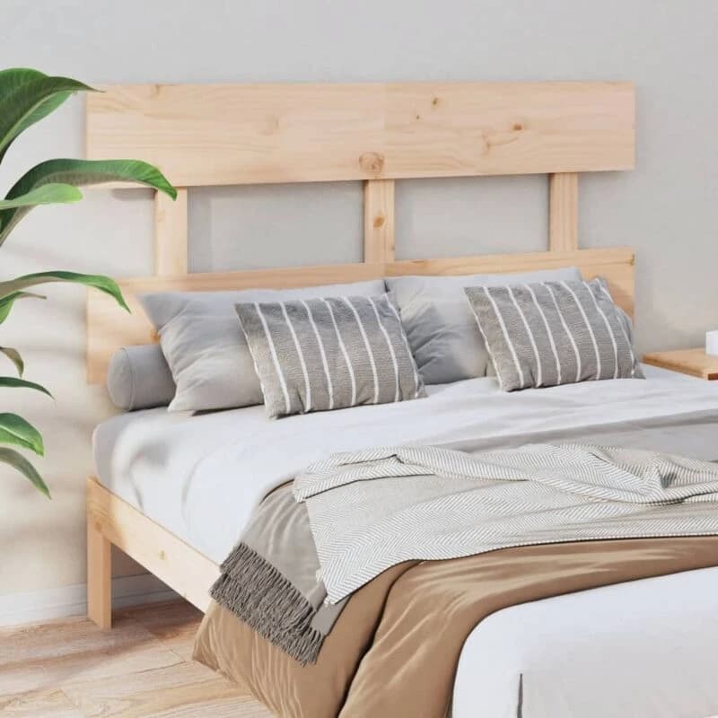Vidaxl Bed Headboard 144X3X81cm Solid Wood Pine, Brown 819070