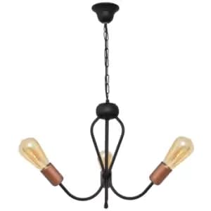 Nevada Multi Arm Semi Flush Ceiling Light Black, Copper 41cm