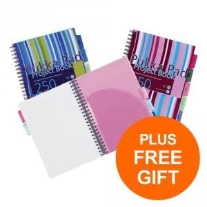 Pukka Pad Project Book Wirebound 5 Divider 250pp A4 Assorted