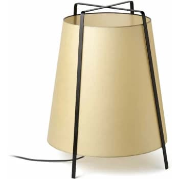 Faro Akane - 1 Light Floor Lamp Black with Beige Shade, E27
