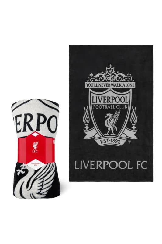 Liverpool FC Crest Blanket Black
