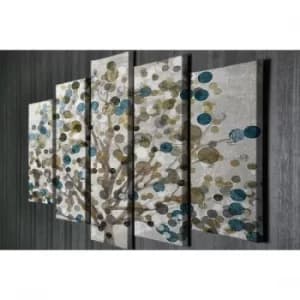 BC64 Multicolor Decorative Canvas Painting (5 Pieces)