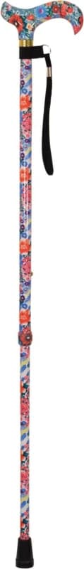 Aidapt Deluxe Patterned Walking Cane Floral Natural