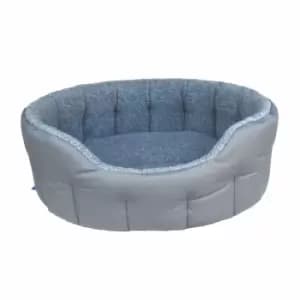 P&L Premium Fleece Lined Bolster Style Medium Softee Bed - Grey/Grey