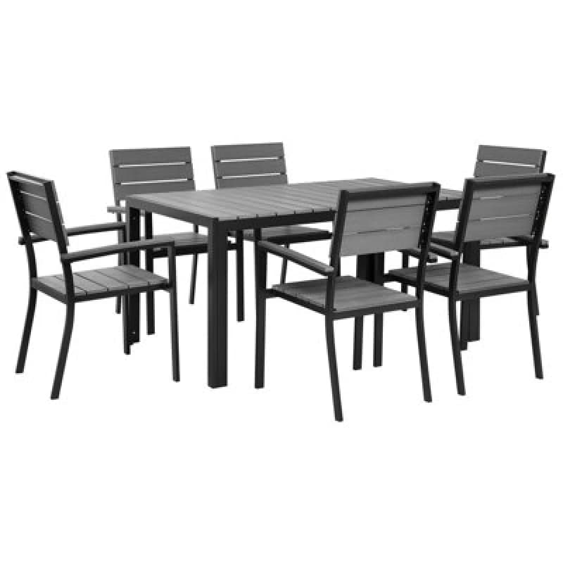 Beliani Garden Dining Set 6 Seater Como Grey