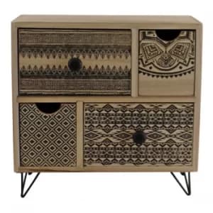 4 Drawer Trinket Aztec Design Storage Unit