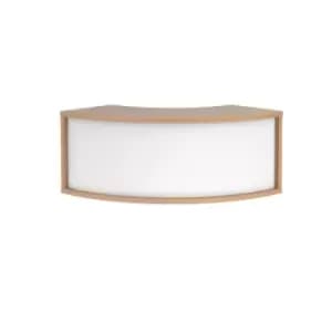 Image of Denver reception 90° corner top unit 800mm - beech with white panels