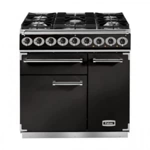 Image of Falcon F900DXDFBLBG 69750 90cm Deluxe Dual Fuel Range Cooker in Black