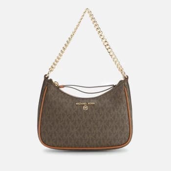 Image of Michael Kors Womens Jet Set Charm Small Chain Pouchette - Brn/Acorn