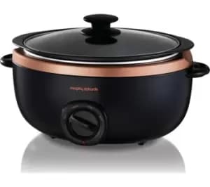 Image of Morphy Richards Evoke Sear & Stew 461016 Slow Cooker - Black & Rose Gold