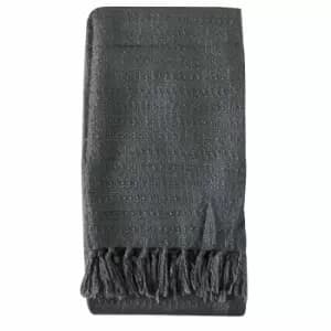 Image of Crossland Grove Acrylic Textured Throw Grey 1300x1700mm