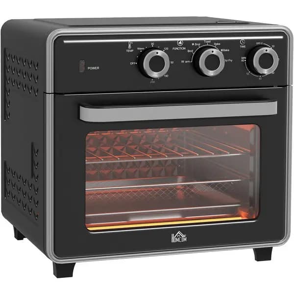 Image of Homcom 800-170V70BK 1400W 20L Double Layered Glass Door Air Fryer