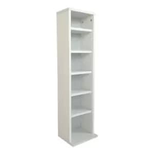 Image of 6 Tier White Wooden CD DVD Shelf Storage Rack