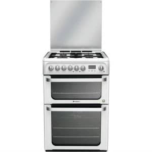 Image of Hotpoint Ultima HUD61PS 4 Burner Gas Hob Double Oven Dual Fuel Cooker