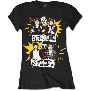 Image of 5 Seconds of Summer - Punk Pop Photo Womens Medium T-Shirt - Black