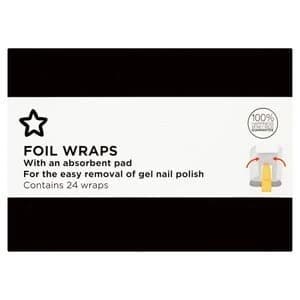 Image of Superdrug Foil Wrap Gel Nail Polish Remover 24 Pack