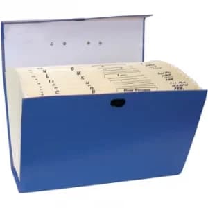 Image of 21 Pocket Cardboard File Case Blue