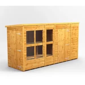 Image of 12x4 Power Pent Potting Shed Combi Building including 6ft Side Store