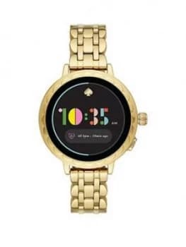 Image of Kate Spade New York Kate Spade Full Display Scalloped Dial Gold Stainless Steel Bracelet Ladies Smart Watch, One Colour, Women