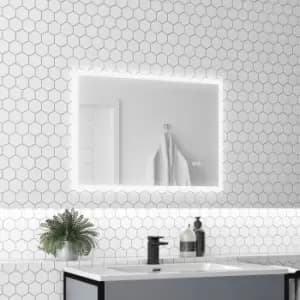 Image of LED Bathroom Mirror with Bluetooth & Shaver Socket 700 x 500mm - Divine