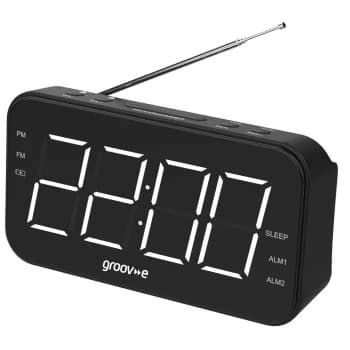 Image of Groov-e Curve Rechargeable Clock Radio - Black