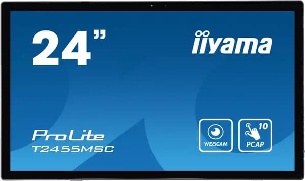 Image of iiyama iiyama T2455MSC-B1 Signage Display Digital signage flat panel 61cm (24") LED 400 cd/m Full HD Black Touch Screen T2455MSC-B1