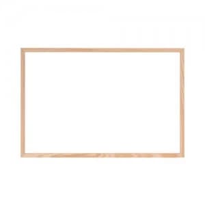 Image of Bi-Office Protector Glass Board W/Clamps Wood Frm900x600