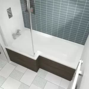 Image of 1700mm x 850mm Left Hand Square Shower Bath - WBS1785L - White - Nuie