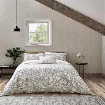 Image of Morris and Co Pure Bachelors Button Duvet Cover - STONE