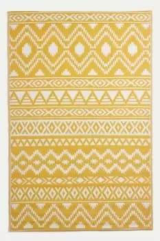 Image of Anna Aztec Yellow & White Outdoor Rug