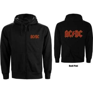 Image of AC/DC - Logo Mens X-Large Zipped Hoodie - Black