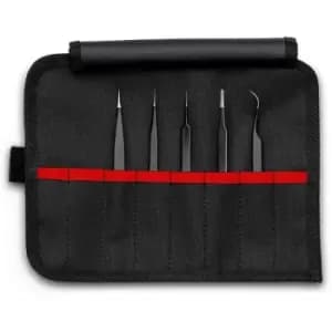 Image of 5 Piece Universal Tweezers Set esd - n/a - Knipex