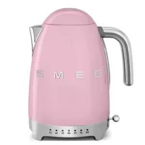 Image of SMEG KLF04PKUK 50s Retro Style 1.7L 3KW Jug Kettle with Variable Temperature - Pink
