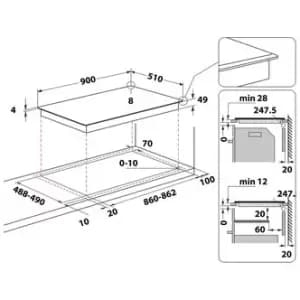 Image of Hotpoint TT1090BA 90cm 5 Zone Induction Hob in Black Flexi Zone