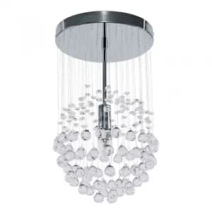 Image of Denver Ceiling Fitting in Chrome with Acrylic Droplets