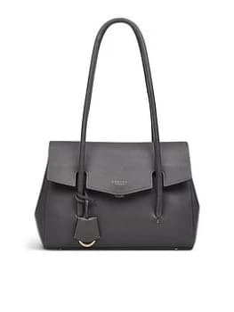 Image of Radley Apsley Road Leather Medium Flapover Tote Bag - Thunder