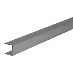 Image of Alukap Xr Silver Effect C-Shaped Profile Capping Strip, (L)4M (W)16mm