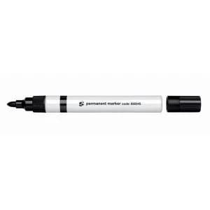 Image of 5 Star Office Permanent Marker Aluminium Barrel Quick drying Bullet Tip 2mm Line Black Pack 12