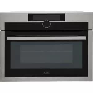 Image of AEG KME968000M Built In Compact Electric Single Oven with Microwave Function - Stainless Steel