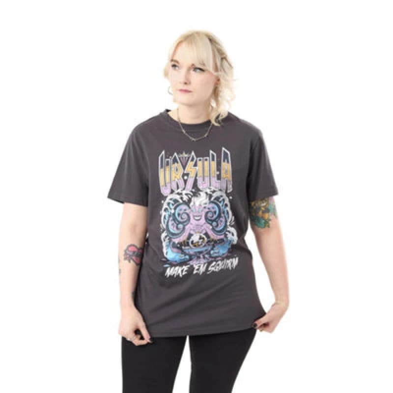 Image of (XXX-Large) Disney Villains Short Sleeved T-Shirt (Womens Grey)