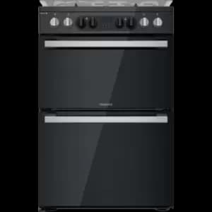 Image of Hotpoint HDM67G8CCB/UK Dual Fuel Cooker - Black - A/A Rated