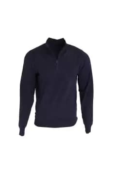 Image of 1 4 Zip Neck Knitted Sweater