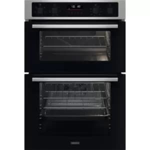 Image of Zanussi Series 40 AirFry ZKCNA7XN Built In Electric Double Oven - Black / Stainless Steel - A Rated