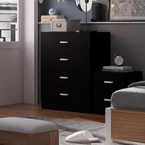 Image of 4 Drawer Chest Of Drawers Matt Black Finish