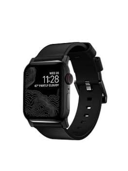 Image of Nomad Modern Strap - 44Mm/42Mm Black Hardware Black Leather