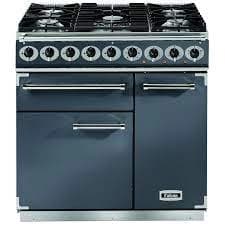 Image of Falcon F900DXDFSL-NM 900 Deluxe Dual Fuel Range Cooker - Slate- Nickel Trim