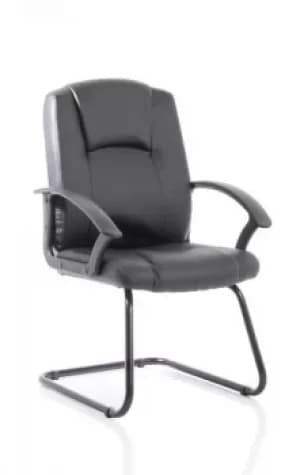 Image of Bella Black Leather Cantilever with Black Frame