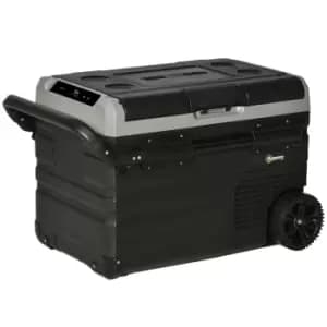 Image of Outsunny Portable Car Refrigerator 12/24V Fridge Freezer with Inner LED Light Cu